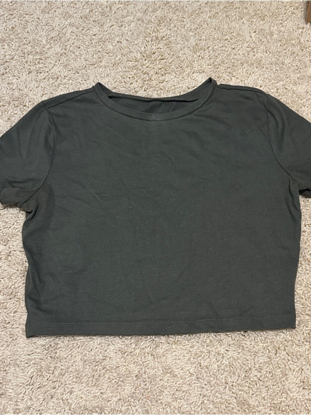 wild fable olive green Cropped Crew Tee